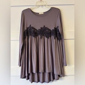 ODDY Purple Rayon peplum Top